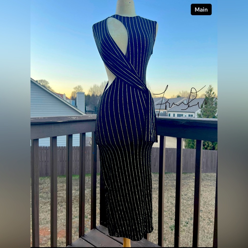 Fancy By Francesca Watson designer sample sale black handmade dress size small